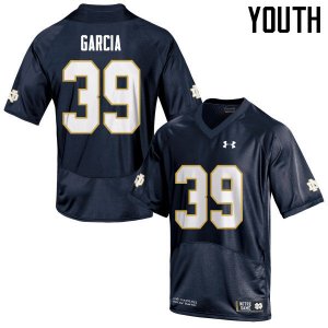 Notre Dame Fighting Irish Youth Brandon Garcia #39 Navy Under Armour Authentic Stitched College NCAA Football Jersey LHE8299TW